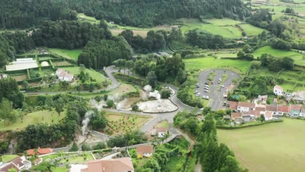 The fumaroles, hot springs, and beautiful gardens of Furnas — Stock Video