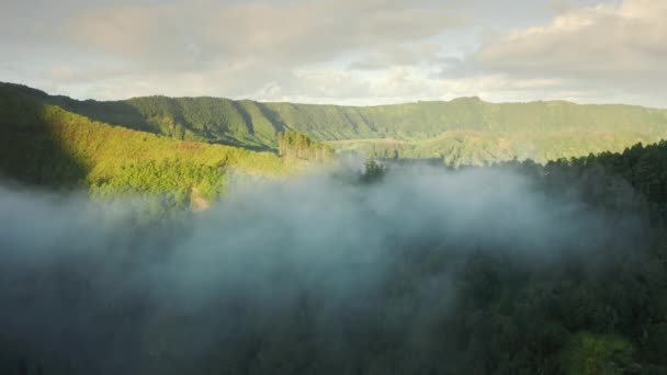 Miradouro do Cerrado das Freiras view with Lagoa das Sete Cidades — Stock video