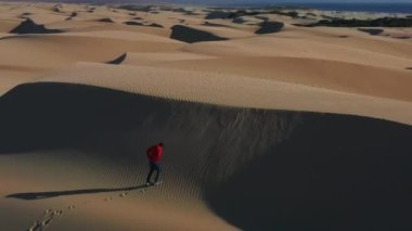 Açık hava macera seyahati, vahşi doğa gezgini, yalnız adam doğa parkı 4K