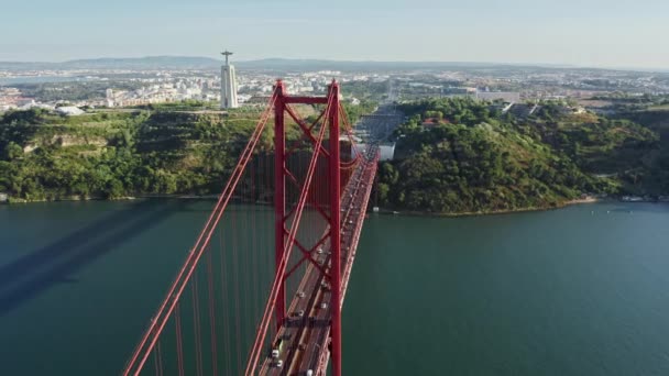 Encostas cinematográficas com vista para o Rio Tejo — Vídeo de Stock