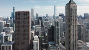 Modern Chicago şehir merkezi mimarisi, Çağdaş şehir manzarası, ABD 4K