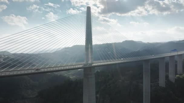 葡萄牙、欧洲山区的High Vila Real Bridge — 图库视频影像