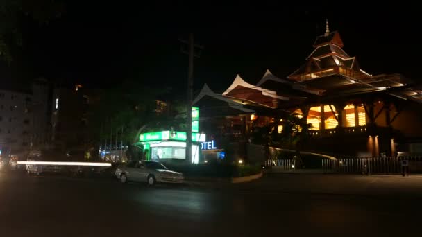 Night Phuket, road, time lapse — Stock Video