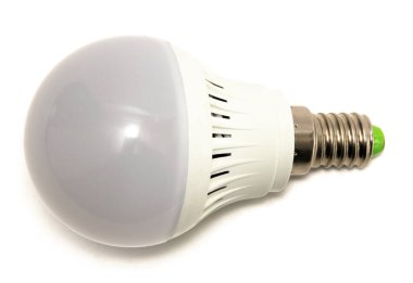 LED lambası beyaz arkaplanda izole edildi