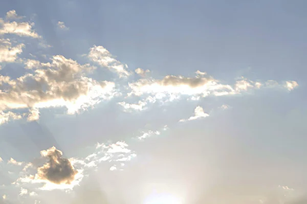 Panorama Cumulus Nubes Puesta Sol Con Puesta Sol Sobre Fondo — Foto de Stock