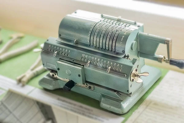 Calculadora Vintage Vieja Máquina Cálculo — Foto de Stock