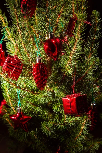 Fir met Kerstmis speelgoed — Stockfoto