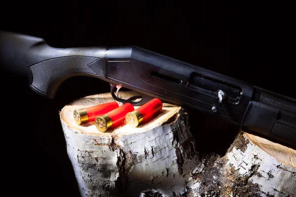 Pistola con cartuchos de caza — Foto de Stock