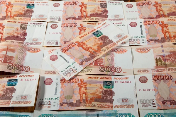 Notas de rublo russas — Fotografia de Stock