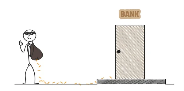強盗と銀行 — ストックベクタ