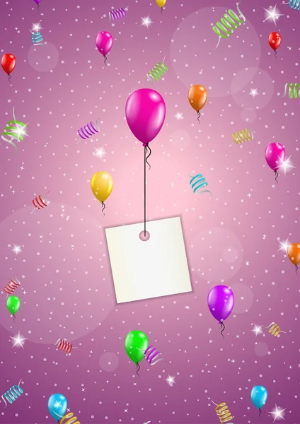 Φόντο με μπαλόνια και κομφετί — Διανυσματικό Αρχείο