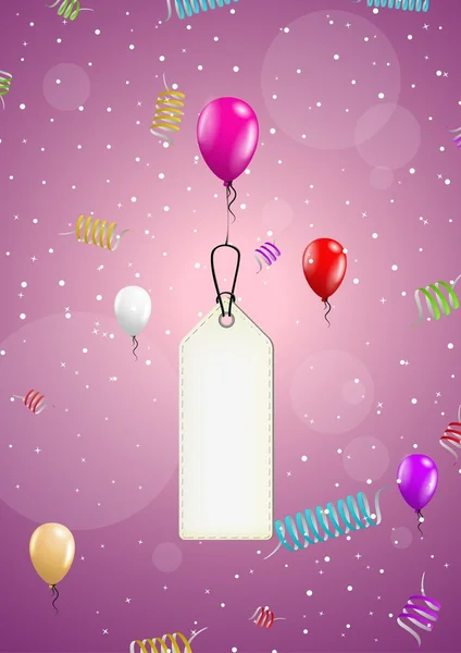 Fond avec ballons et confettis — Image vectorielle