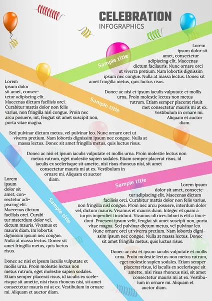 Kutlama infographics balonlar ile — Stok Vektör