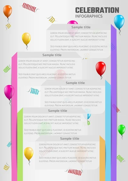 Kutlama infographics balonlar ile — Stok Vektör