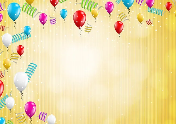 Fond avec ballons et confettis — Image vectorielle