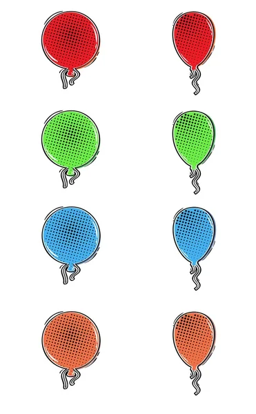 Globos de color cómico — Vector de stock