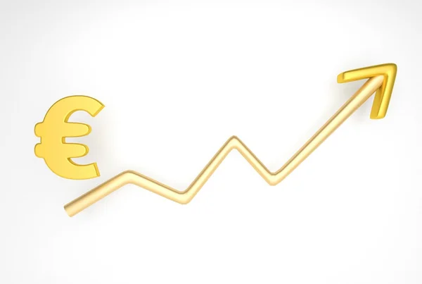 Ökande diagram med euro-symbolen — Stockfoto