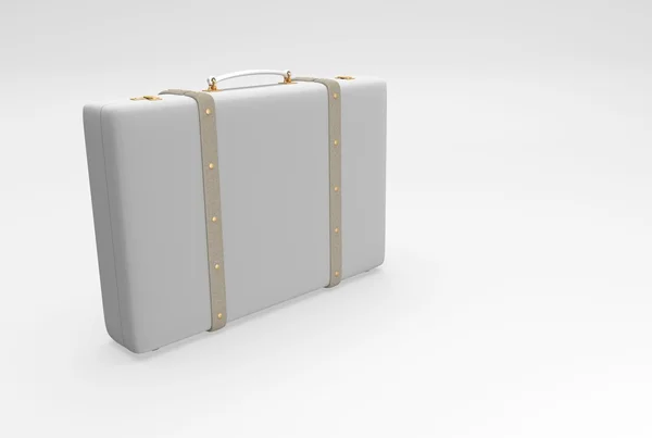Szara elegancka walizka — Zdjęcie stockowe