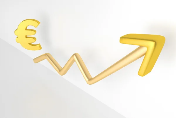 Increasing graph with euro symbol — Stock Photo, Image