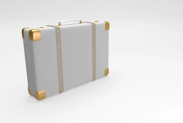 Gray elegant suitcase — Stock Photo, Image