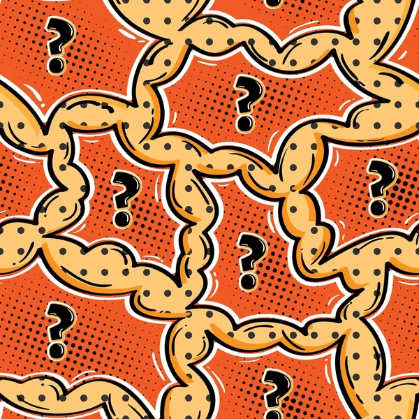 Comic seamless pattern with question mark — стоковый вектор