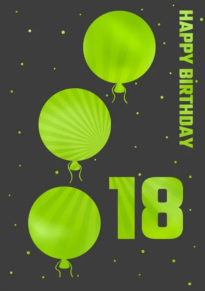Születésnapi ballons színes illusztráció — Stock Vector