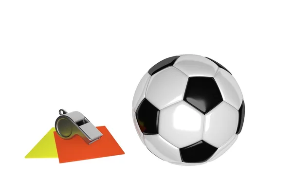 Pallone da calcio e carte — Foto Stock