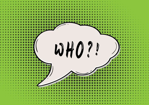 WHO comic bubble — Stock Vector