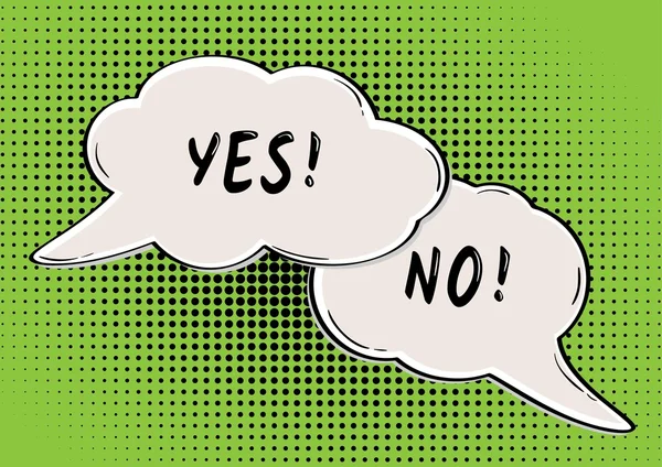 YES and NO comic bubble — Stock Vector