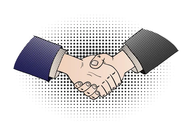 Comic shaking hands — Stock Vector