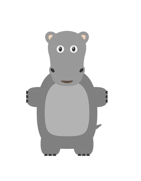 Carácter hipopótamo divertido — Archivo Imágenes Vectoriales