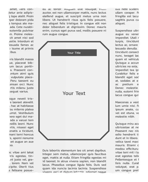 Quotidiani Con Testo Lorem Ipsum Scatola Vuota Tua Attività Testo — Vettoriale Stock