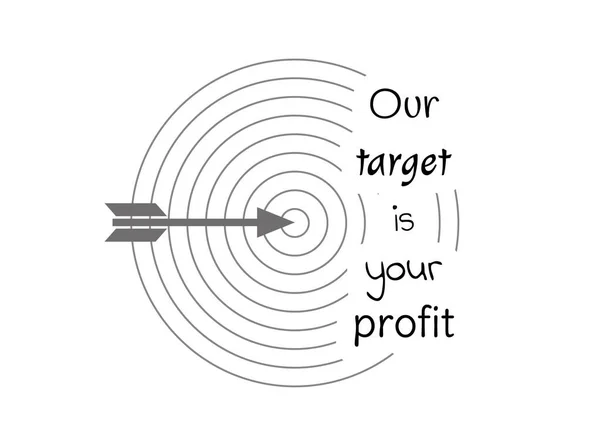 Business Illustration Target Arrow Center Illustration Contains Text Our Target — Stock Vector