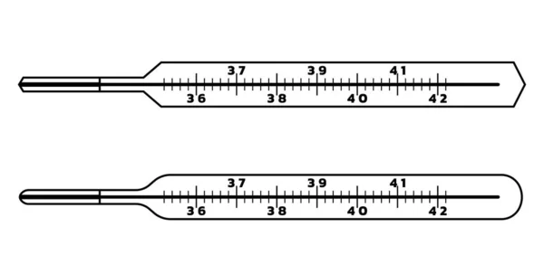 Dva Teploměry Jako Lékařský Symbol Přístroje Měření Teploty Tepla Chladu — Stockový vektor