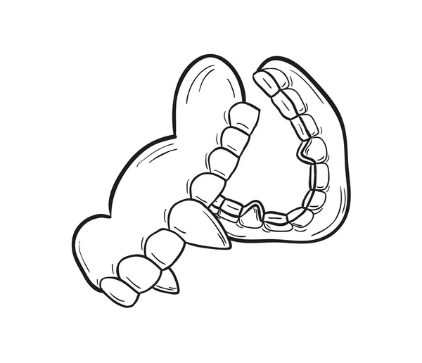 吸血鬼義歯のスケッチ — ストックベクタ
