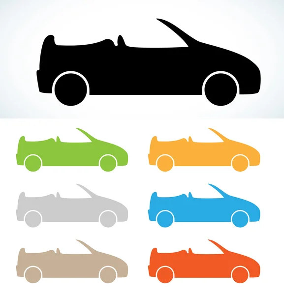 Silhouette cabriolet — Image vectorielle