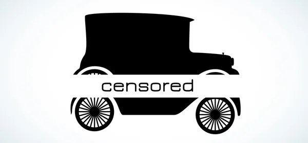 Censored old car silhouette — Stock Vector