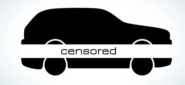Sziluettjét cenzúrázott autó — Stock Vector