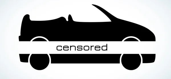 Censored cabriolet silhouette — Stock Vector