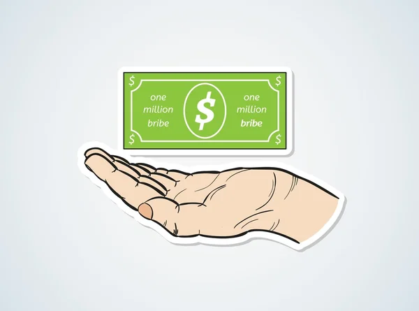 Bribe and hand — Stock Vector