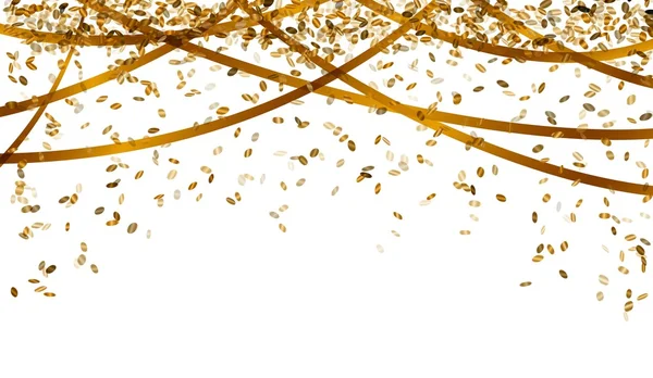 Falling gold confetti — Stock Vector