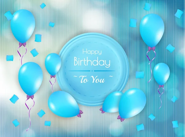 Χαρούμενα γενέθλια σήμα με μπαλόνια — Διανυσματικό Αρχείο