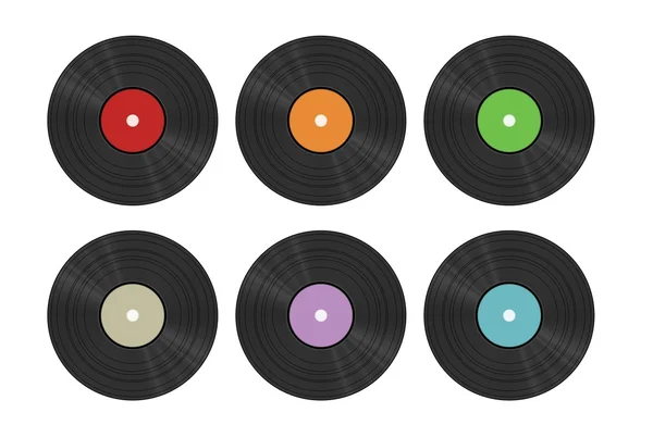 Six disques vinyle — Image vectorielle