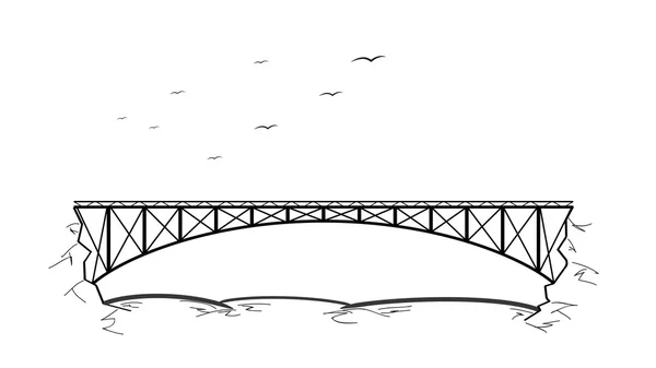 Bridge over the river — Stock Vector