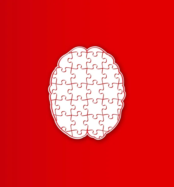 Menselijke puzzel hersenen — Stockvector