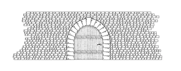 Muro de piedra y puerta — Archivo Imágenes Vectoriales