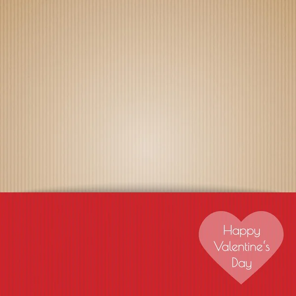 Brown cardboard with happy valentines day — Stock Vector