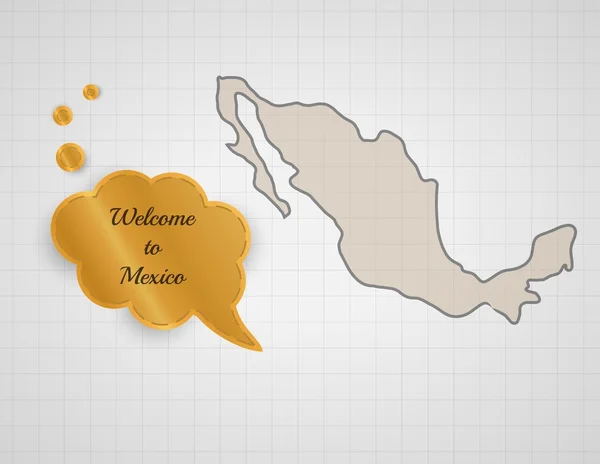 Selamat datang di Meksiko - Stok Vektor