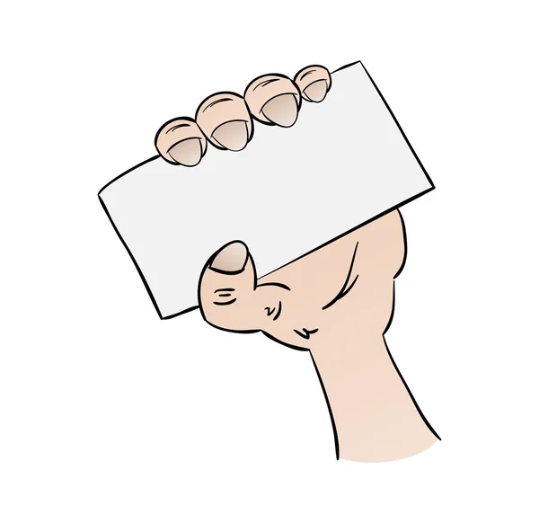 Main tenant du papier blanc — Image vectorielle