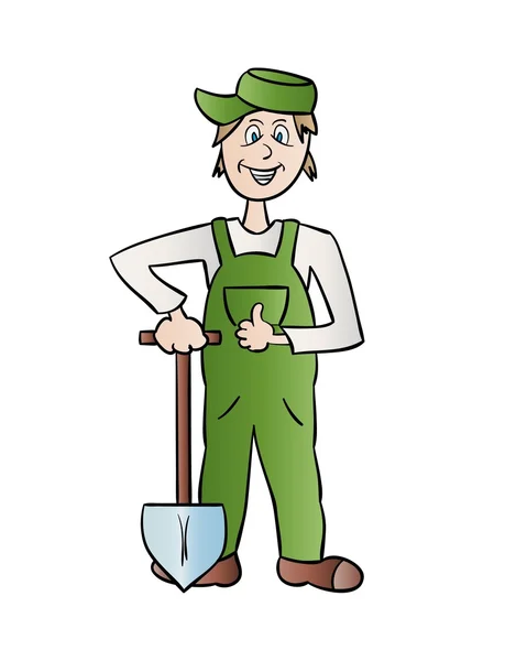 Gardener man with spade — Stock Vector